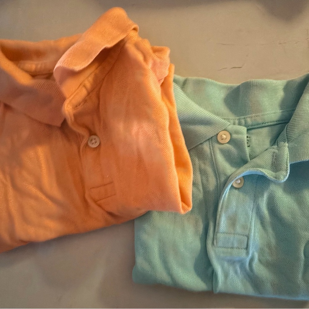 The Children's Place Peach and Light Blue Polo Shirts